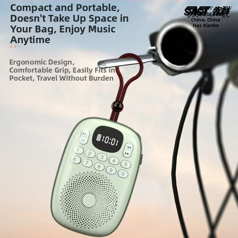 Xianke V15 Mini radio spēlētājs ar iebūvētu skaļruni, MP3 atbalsts, automātiska staciju meklēšana ar 50 iepriekš iestatītām stacijām, 5V 3W, senioriem