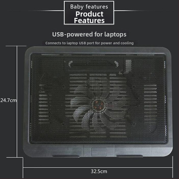 Notebook chladiaca základňa (V19, 1 ventilátor, vzduchové chladenie, cca 0,3 kg)