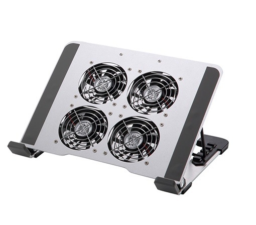 iDock лаптоп охладителна стойка N65 с безшумен вентилатор, материал: желязо + алуминиева сплав + ABS, панели и основа от алуминиева сплав, 1 вентилатор, USB портове по избор