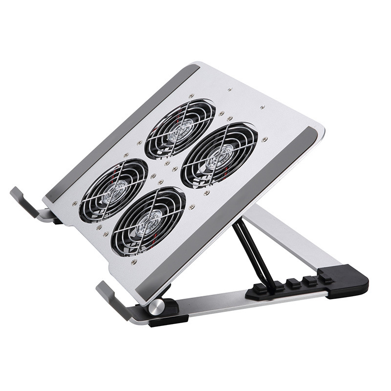 iDock лаптоп охладителна стойка N65 с безшумен вентилатор, материал: желязо + алуминиева сплав + ABS, панели и основа от алуминиева сплав, 1 вентилатор, USB портове по избор