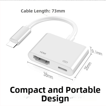 Akinno HDMI adaptér pre mobilný telefón – zachytávanie videa, 1080P, HDMI rozbočovač 1x2, kábel 10 cm s meďným jadrom