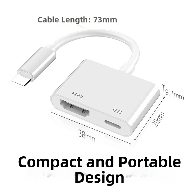Akinno HDMI adaptér pre mobilný telefón – zachytávanie videa, 1080P, HDMI rozbočovač 1x2, kábel 10 cm s meďným jadrom