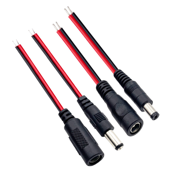 DC barošanas kabelis ar DC5521 savienotāju, sievišķā un vīrieša galā, monitoram, set-top kastēm, LED apgaismojumam, maršrutētājam