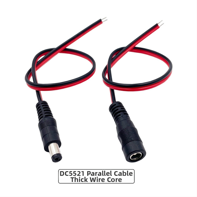 DC napájací kábel s konektorom DC5521, samica–samec, pre monitor, set-top box, LED osvetlenie, router