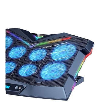Охладител за лаптоп със сгъваема повдигаща стойка; вентилаторно охлаждане, пластмасов корпус, 0,7 кг