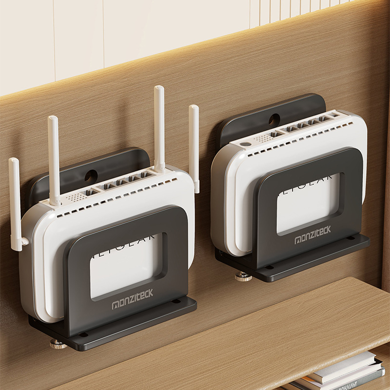 Стенно монтирана полка за сет-топ бокса и WiFi – еднослойна, от въглеродна стомана, модерен стил, модел 2113192187132642176