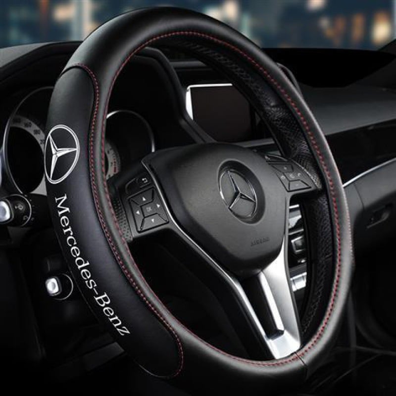 De Shengzhe kožna navlaka za volan za Mercedes-Benz, prirodna koža, univerzalna ugradnja, prilagodljivo