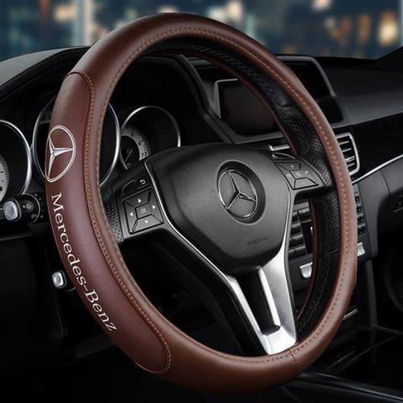 De Shengzhe kožna navlaka za volan za Mercedes-Benz, prirodna koža, univerzalna ugradnja, prilagodljivo