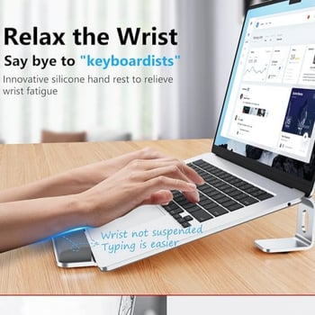 iDock M5-ST Стойка за охлаждане на лаптоп - Разделяема алуминиева сплав със силикон, въздушно охлаждане, съвместим с ноутбуци, тегло 499 г