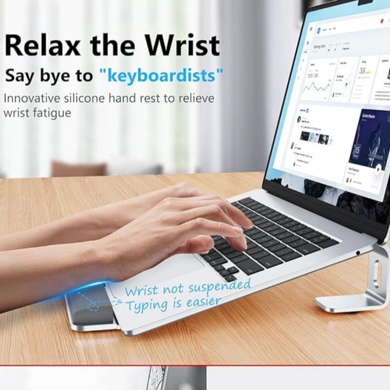 iDock M5-ST Стойка за охлаждане на лаптоп - Разделяема алуминиева сплав със силикон, въздушно охлаждане, съвместим с ноутбуци, тегло 499 г