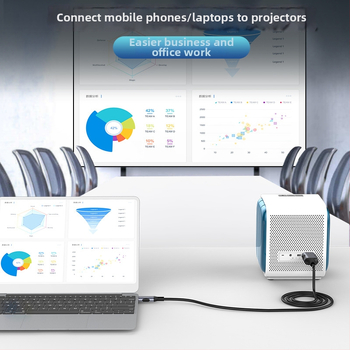 Kábel adaptér Type-C na Mini HDMI, HDMI rozhranie, LT8711GX čip, 10 Gbps rýchlosť prenosu, dĺžka 1–3 m, meď s cínovým povlakom