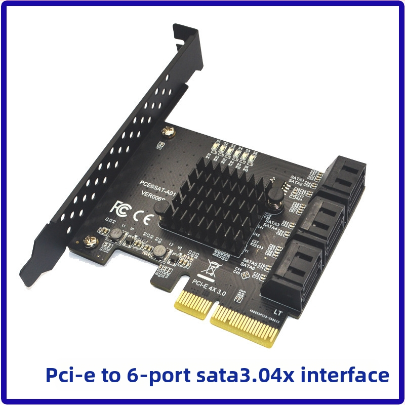 PCIe na SATA rozšírovacia karta, 6/8/10 portov, SATA 3.0, ovládač ASM1166/JMB575, PCIe 3.0, 6000 MB/s