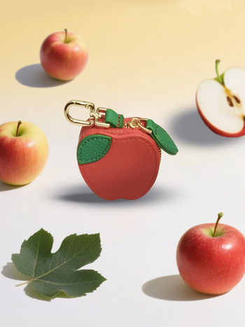 PU кожен монетник с плодова шарка – за съхранение, унисекс, стил свеж и сладък