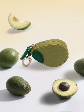 PU кожен монетник с плодова шарка – за съхранение, унисекс, стил свеж и сладък