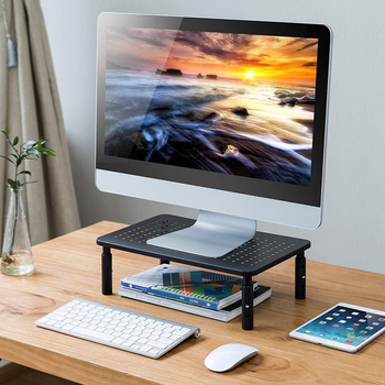 Pasheng PS-MS01 nosač monitora s podesivom visinom, tri razine, bez alata, metalna konstrukcija, 1.1 kg, kompatibilno s desktop i notebook računalima