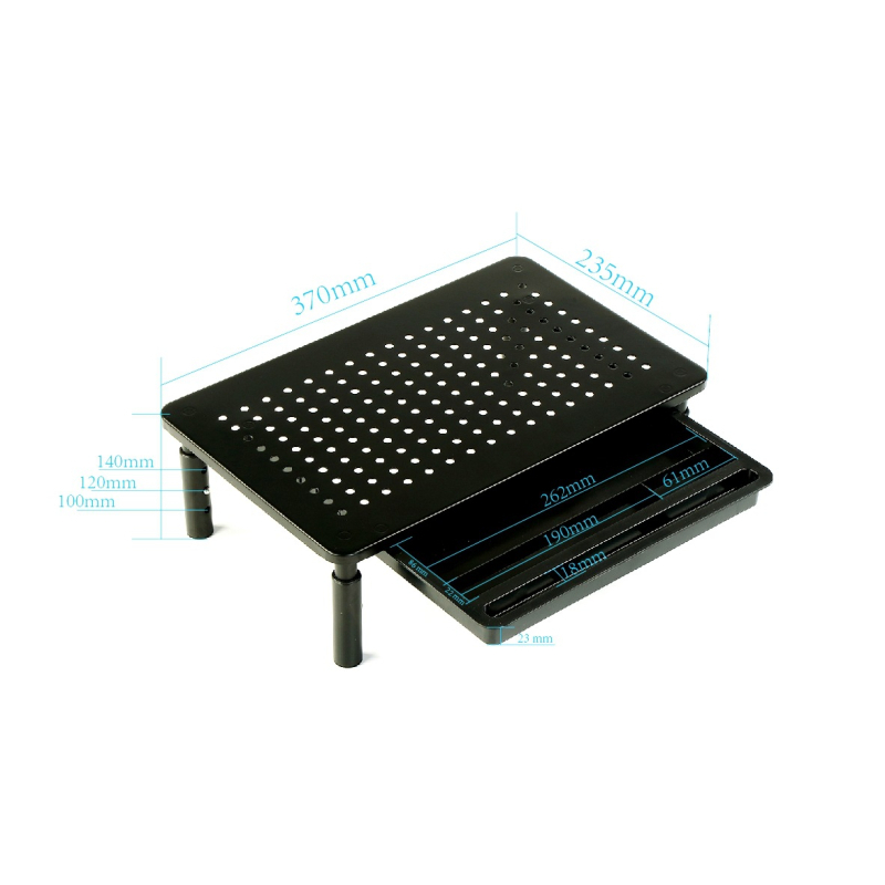 Pasheng PS-MS01 nosač monitora s podesivom visinom, tri razine, bez alata, metalna konstrukcija, 1.1 kg, kompatibilno s desktop i notebook računalima