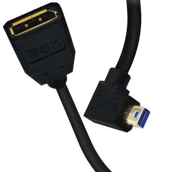 ERE YR-8KMIDP-BA4 8K златно покрит Mini DisplayPort адаптер кабел, DP интерфейс, мини DP мъжки ъглов към DP женски