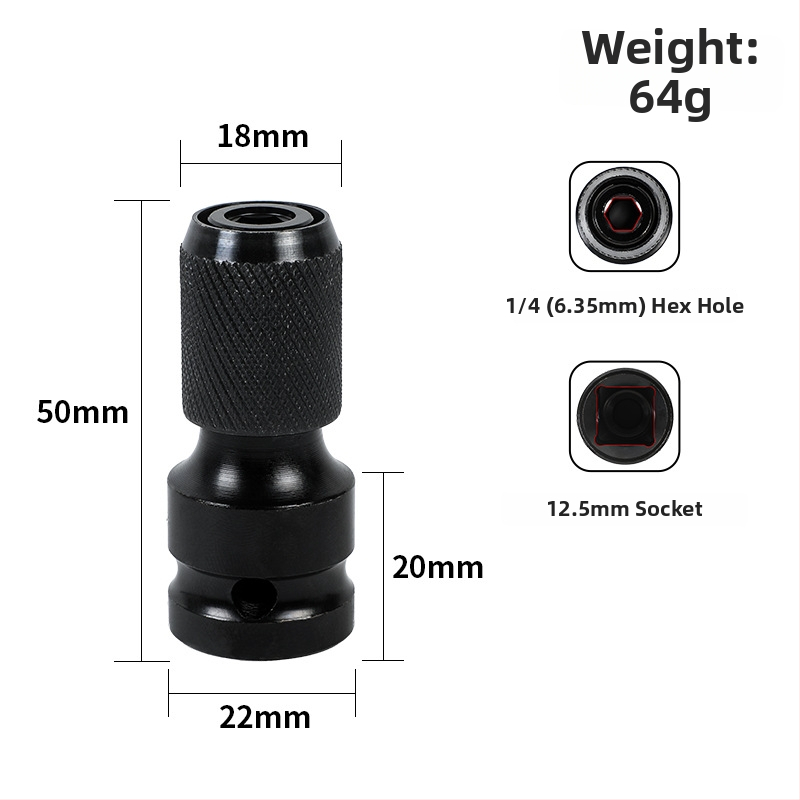 Juboshi elektriskā urbja pagarinājuma kontaktligzda, oglekļa tērauds, daudzfunkcionāla konversijas galva, universāla saderība