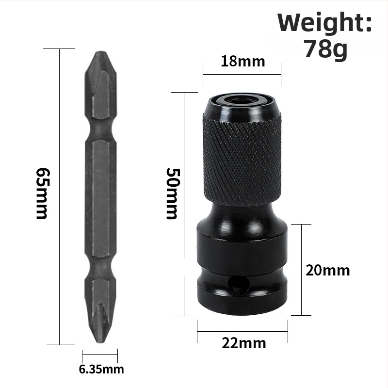 Juboshi elektriskā urbja pagarinājuma kontaktligzda, oglekļa tērauds, daudzfunkcionāla konversijas galva, universāla saderība