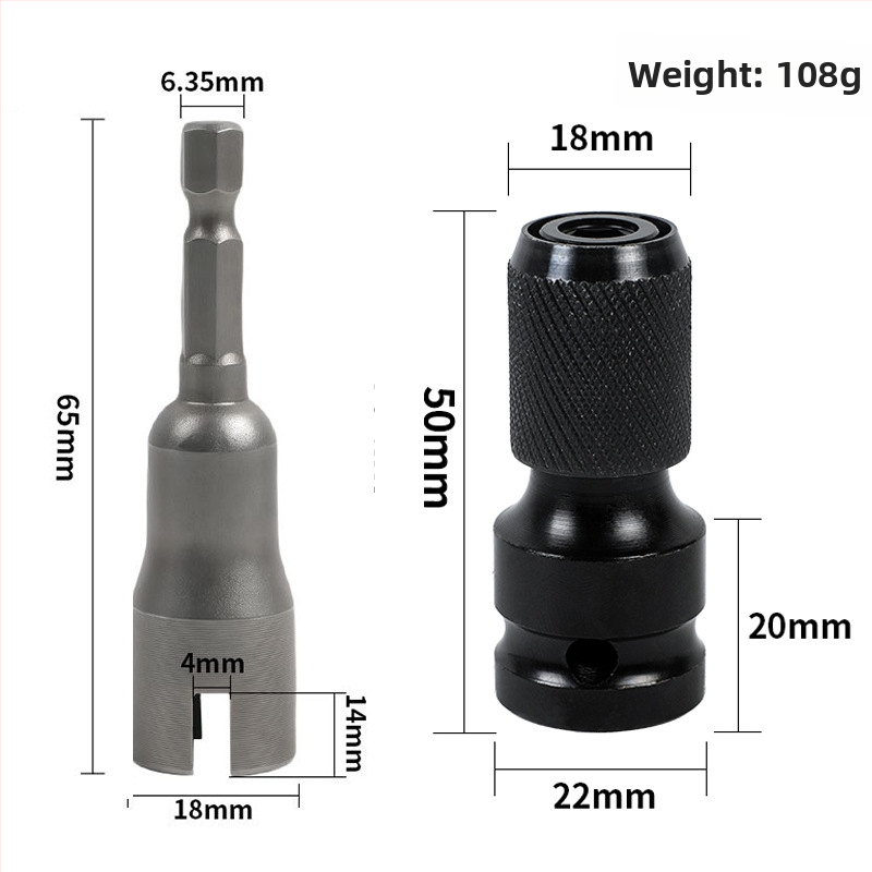 Juboshi elektriskā urbja pagarinājuma kontaktligzda, oglekļa tērauds, daudzfunkcionāla konversijas galva, universāla saderība