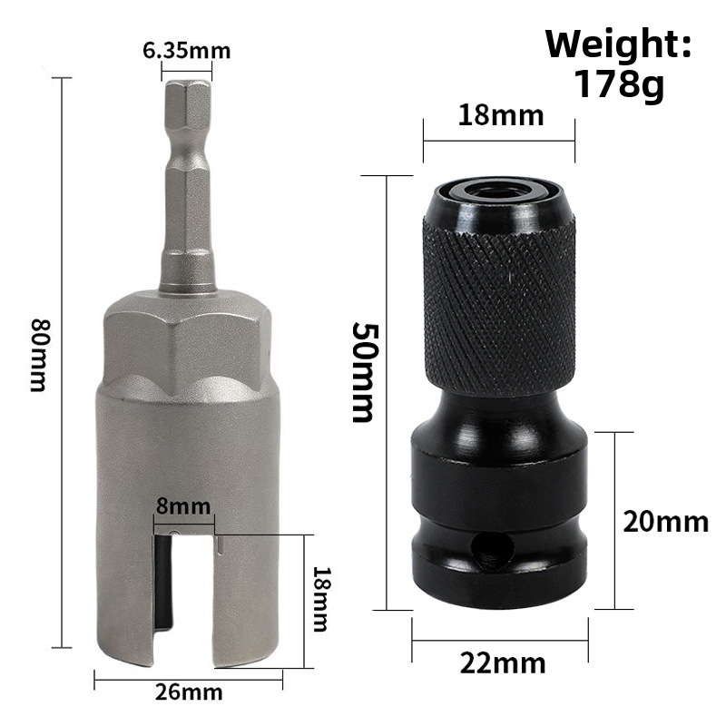 Juboshi elektriskā urbja pagarinājuma kontaktligzda, oglekļa tērauds, daudzfunkcionāla konversijas galva, universāla saderība