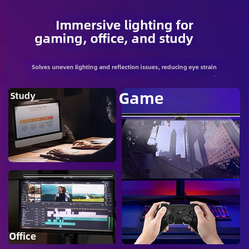 Настолна лампа за монитор с защита на очите за изкривени екрани - USB захранване, сензорно управление, CE сертифицирана, CRI 80–89