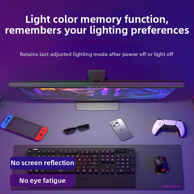 Настолна лампа за монитор с защита на очите за изкривени екрани - USB захранване, сензорно управление, CE сертифицирана, CRI 80–89