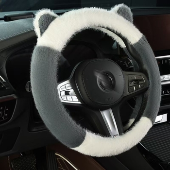 Zimska plišana navlaka za volan automobila, sladak stil, protuklizno, toplo, univerzalna prilagodba