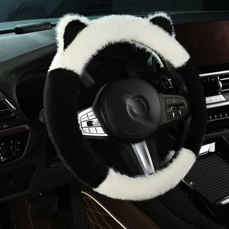 Zimska plišana navlaka za volan automobila, sladak stil, protuklizno, toplo, univerzalna prilagodba