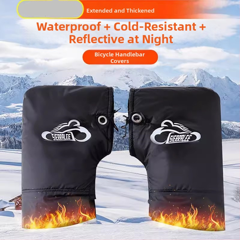 Γάντια ποδηλάτου για χειμώνα, παχυνμένα, Oxford ύφασμα, unisex, ενήλικες