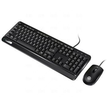 Set tastatură și mouse cablat, 104 taste, cu suport pentru palmă, model V1