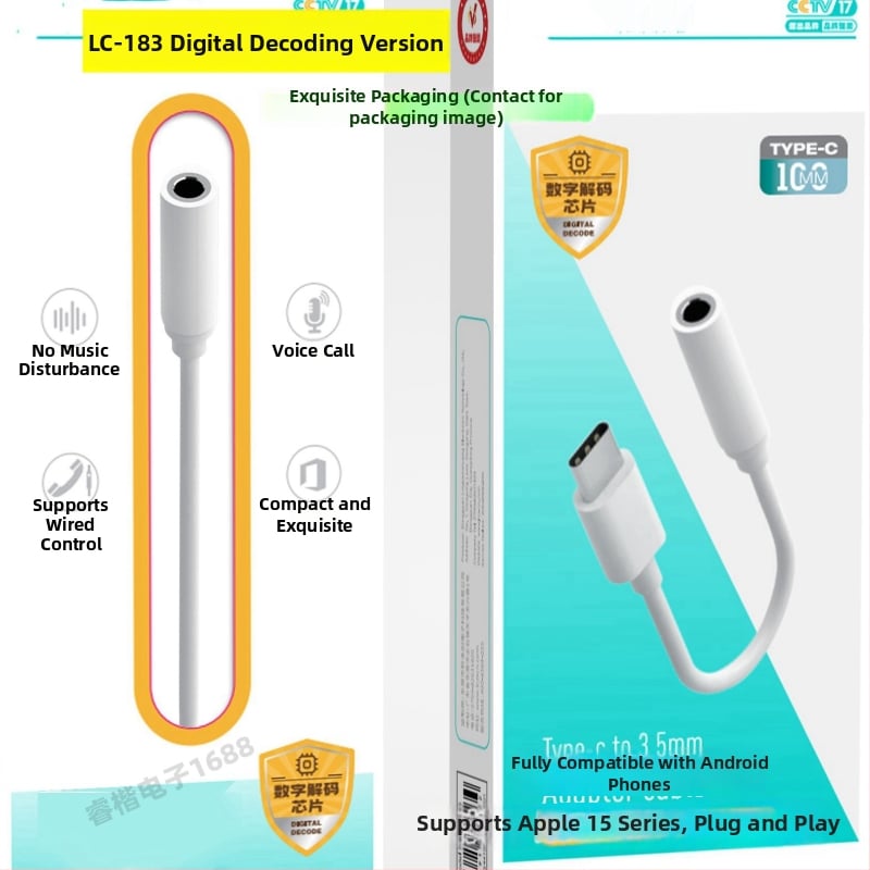 Type-C na 3,5 mm slušni adapter za Huawei/Oppo/Xiaomi — USB-C audio kabel i pretvarač