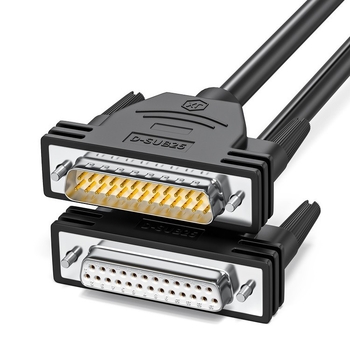 DB25 produžni kabel, priključci: muški–muški–ženski, 25 pinova, bakreni vodovi, dvostrano oklopljen, industrijske klase, duljine 0,5–15 m