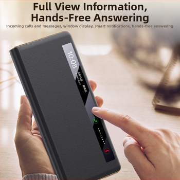 Telefonu vāciņš Honor Magic V5, flip-top, PU materiāls ar elektroplāti pārklājumu, pretslīdēšana, krišanas novēršana, pret pirkstu nospiedumiem, viegls luksusa stils