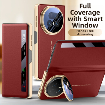 Telefonu vāciņš Honor Magic V5, flip-top, PU materiāls ar elektroplāti pārklājumu, pretslīdēšana, krišanas novēršana, pret pirkstu nospiedumiem, viegls luksusa stils