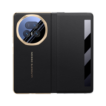 Telefonu vāciņš Honor Magic V5, flip-top, PU materiāls ar elektroplāti pārklājumu, pretslīdēšana, krišanas novēršana, pret pirkstu nospiedumiem, viegls luksusa stils