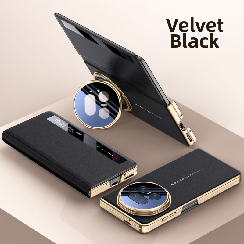 Telefonu vāciņš Honor Magic V5, flip-top, PU materiāls ar elektroplāti pārklājumu, pretslīdēšana, krišanas novēršana, pret pirkstu nospiedumiem, viegls luksusa stils