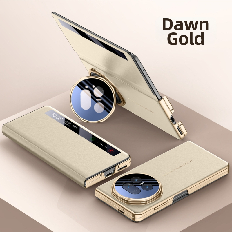 Telefonu vāciņš Honor Magic V5, flip-top, PU materiāls ar elektroplāti pārklājumu, pretslīdēšana, krišanas novēršana, pret pirkstu nospiedumiem, viegls luksusa stils