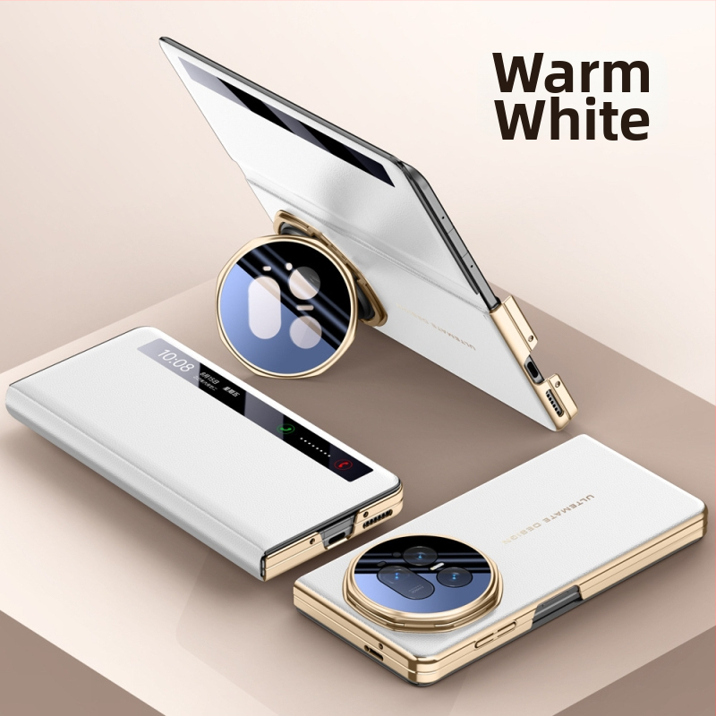 Telefonu vāciņš Honor Magic V5, flip-top, PU materiāls ar elektroplāti pārklājumu, pretslīdēšana, krišanas novēršana, pret pirkstu nospiedumiem, viegls luksusa stils