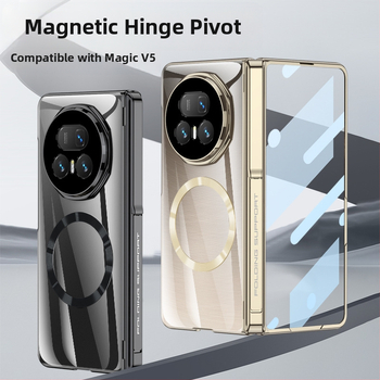 Honor Magic V5 lieta ar sānu stiprinājumu, PC materiāls, elektroplātēts apdare, kritiena aizsardzība