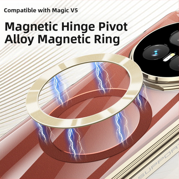 Honor Magic V5 lieta ar sānu stiprinājumu, PC materiāls, elektroplātēts apdare, kritiena aizsardzība