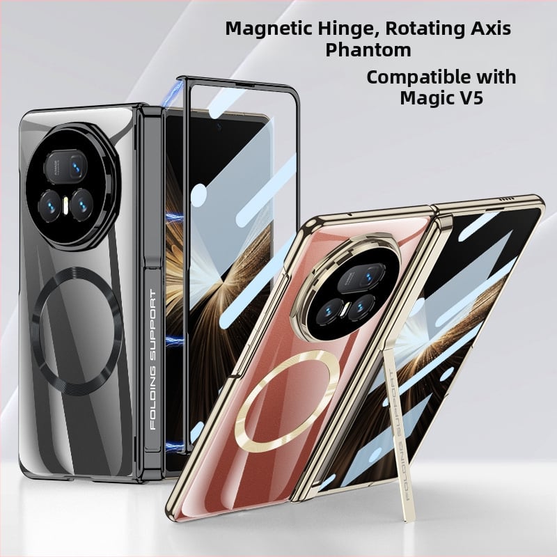 Honor Magic V5 lieta ar sānu stiprinājumu, PC materiāls, elektroplātēts apdare, kritiena aizsardzība
