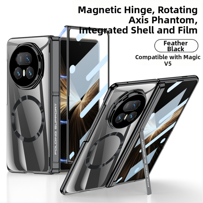 Honor Magic V5 lieta ar sānu stiprinājumu, PC materiāls, elektroplātēts apdare, kritiena aizsardzība