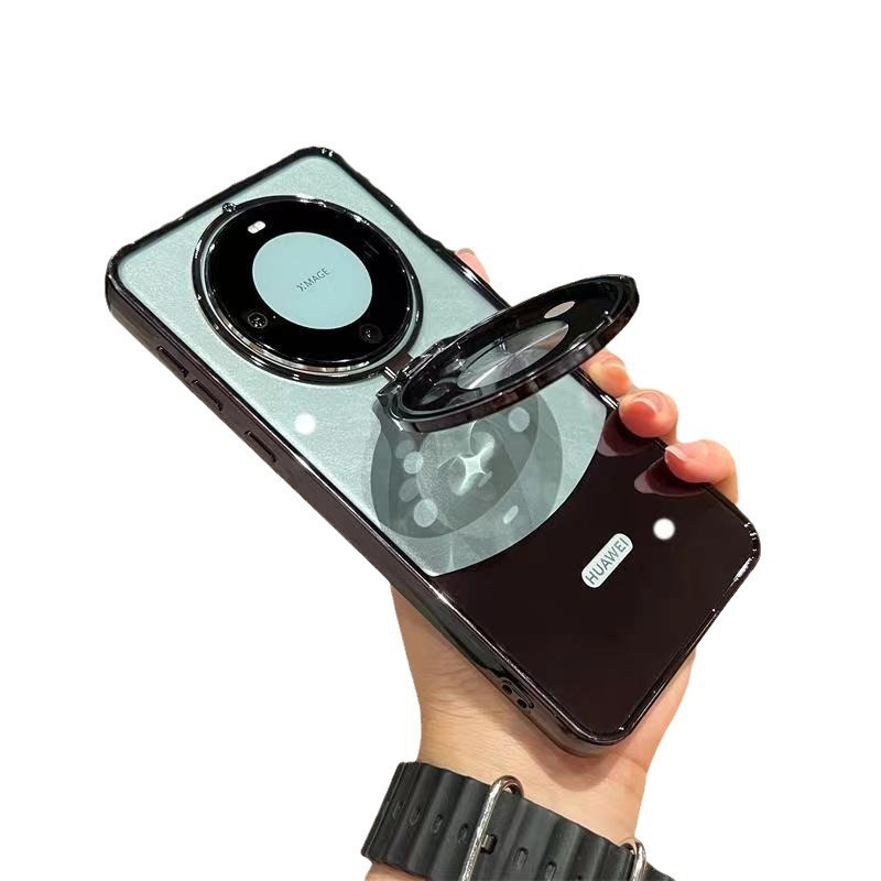 Goox θήκη Huawei Mate60 Pro με βάση φακού, TPU, ηλεκτροπλατιωμένο φινίρισμα, αντι-δακτυλικά αποτυπώματα, πλήρης προστασία