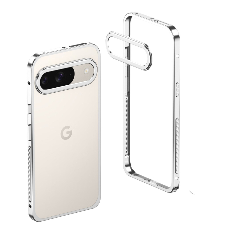 Pixel 9 Pro XL ochranný kryt na telefón s kovovým rámom a matným povrchom, odvádzanie tepla, protišmyková ochrana