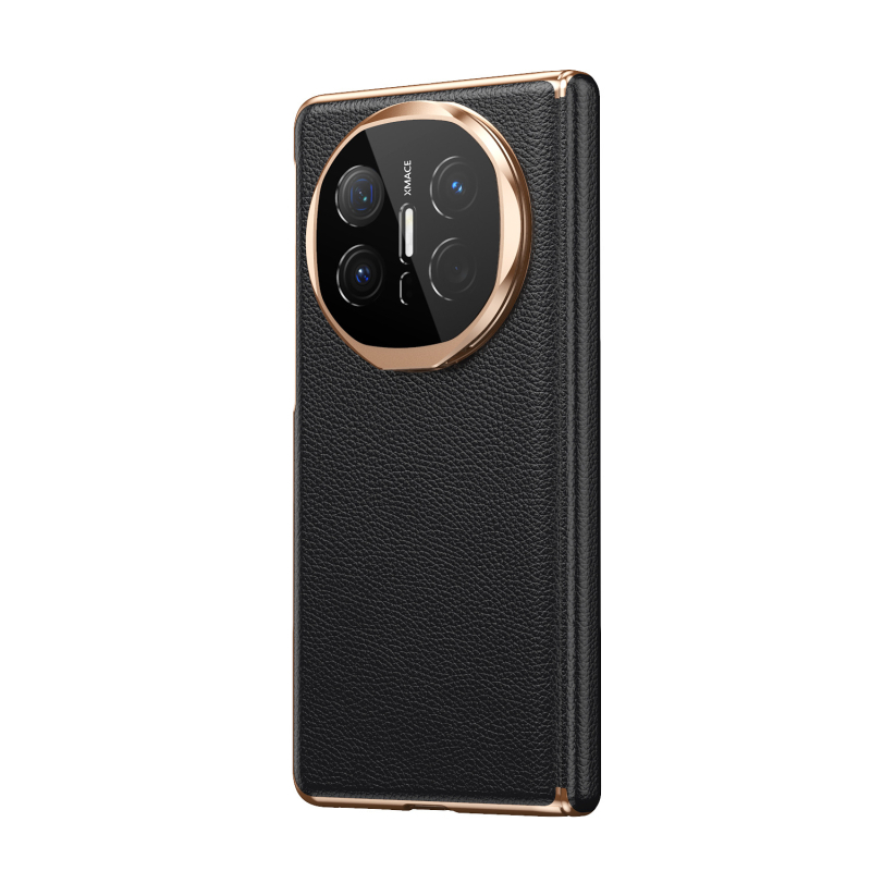 Huawei Mate X6 ādas vāciņš ar magnētisku pievilkšanu, pilnu aizsardzību un iebūvētu statīvu, elektroplātēta virsma