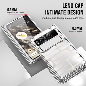 Θήκη προστασίας για το Google Pixel Fold με διαφανές ηλεκτροπλατιωμένο φινίρισμα και πλήρη κάλυψη; ανθεκτική στις πτώσεις, αντι-αποτυπώματα, αντίσταση στη φθορά, διάχυση θερμότητας