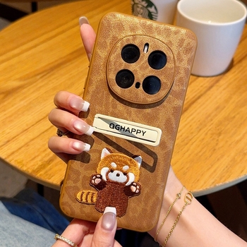 Калъф за Honor Magic7 Pro със стойка, леопардов принт от изкуствена кожа, анти изпускане, персонализируем