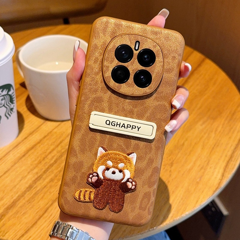 Калъф за Honor Magic7 Pro със стойка, леопардов принт от изкуствена кожа, анти изпускане, персонализируем