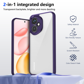 Carcasă pentru HONOR X9D/X9C, transparent minimalist, finisaj sablat, material PC+TPU, aer interior în patru colțuri, protecție împotriva uzurii și căderilor, anti-amprente